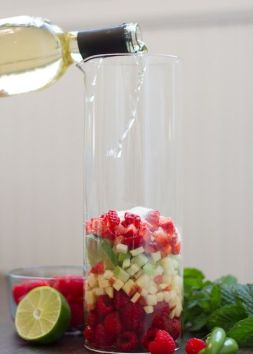 raspberry serrano sangria
